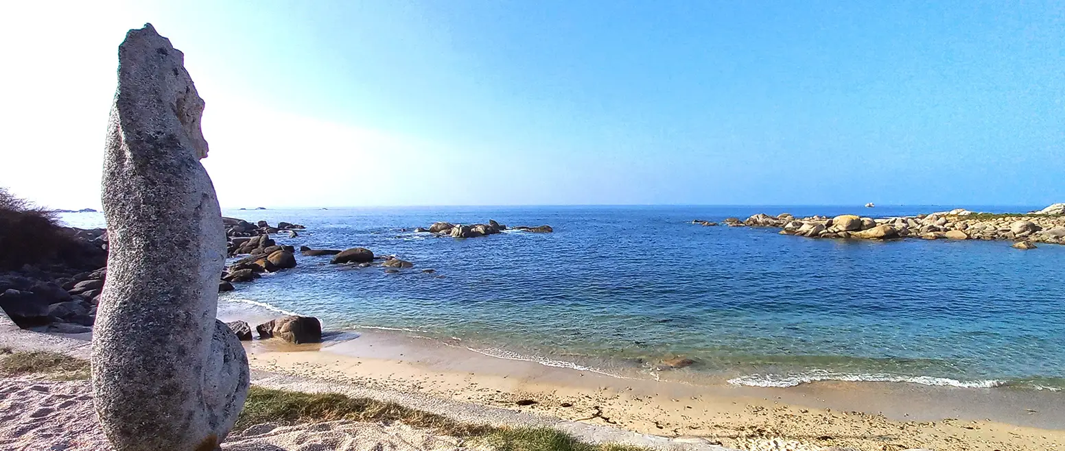 Hippocampe en pierre dans la plage de Plouescat